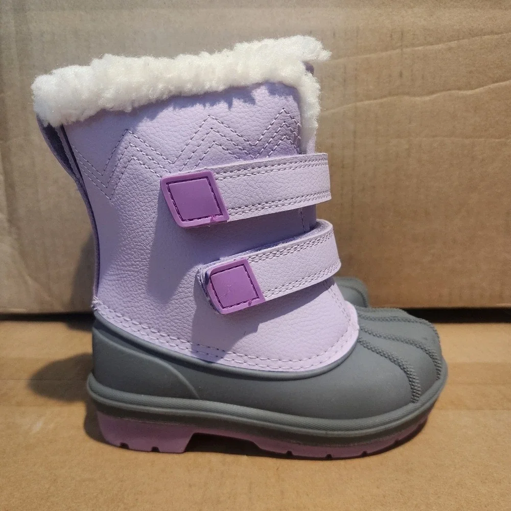 Cat & Jack Kids Purple Waterproof Winter Snow Boots Size 7 Thermolite Insulated